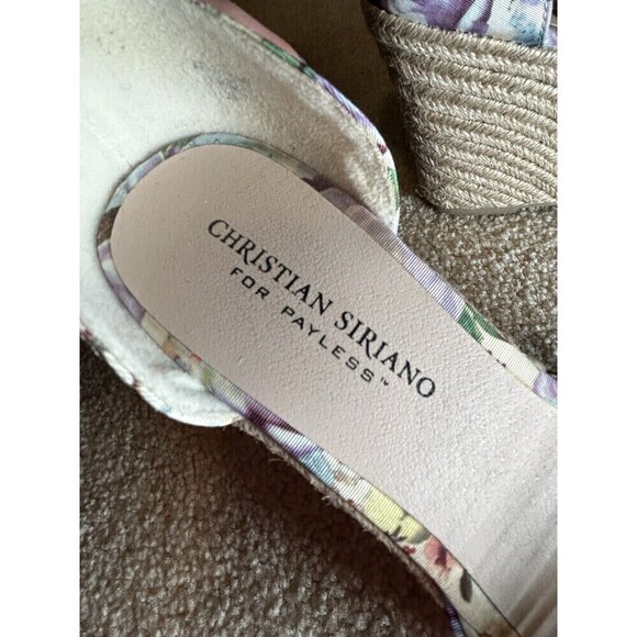 Christian Siriano Floral High Heel Wedge Open Toe Size 8 - Picture 8 of 10